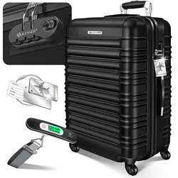 KESSER® Reisekoffer Hartschalen-Koffer Inkl. Kofferwaage + Gepäckanhänger Trolley Gepäck Rollkoffer Zahlenschloss 4 Rollen ABS-Hartschale Teleskopgriff