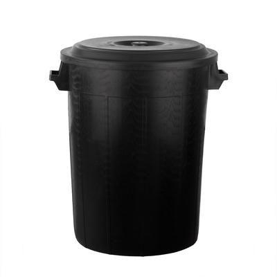 BigDean Universaltonne 100 Liter mit Deckel und 2 Tragegriffen Allzweck Tonne Schwarz