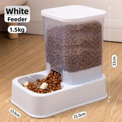 Uplift Essentials Automatic Gravity Pet Feeder & Waterer Set white Feeder