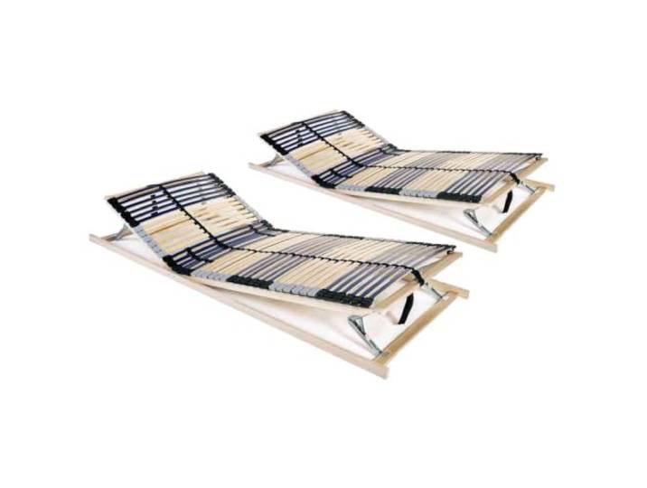 KGHFDVB Bett 195 x 70 x 10 cm aus Buchenholz Braun Birkenholz-Latten Buchenholz-Rahmen und Birkenholz-Latten, 42 Latten pro Rost, 7 Komfortzonen, verstellbares Kopf- und Fußteil, 2 Lattenroste