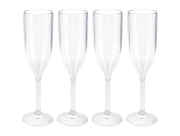 4er-Set Sektgläser aus Kunststoff, 165 ml