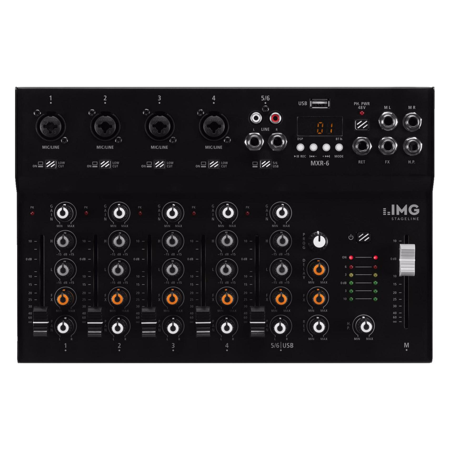 Img Stage Line MXR-6 Konsolen-Mischpult Anzahl Kanäle:6 Bluetooth, USB-Anschluss (MXR-6)