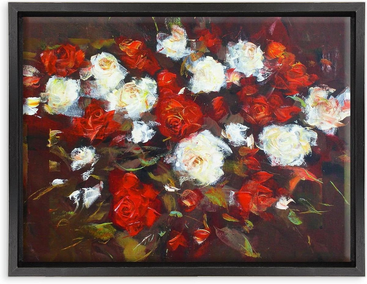 Canvas Schilderij Abstracte Kunst Wanddecoratie Zwart 30 x 40 cm