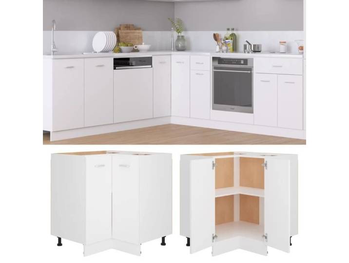 XIJ Armoire plancher d'angle Blanc 75 5x75 5x80 5 cm Aggloméré 7544796624000