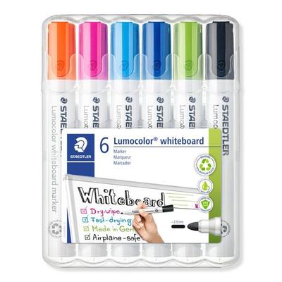 STAEDTLER Mars Lumocolor Schreib- und Zeichbedarf Lumocolor 351 Whiteboard-Marker m. Rundspitze, 6er Set
