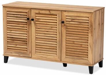 Baxton Studio Coolidge Modern & Contemporary 3-Door Wood Shoe Storage Cabinet