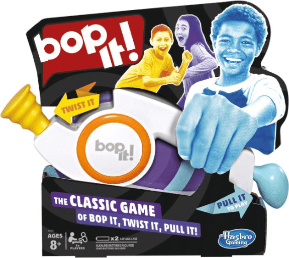 Hasbro: Bop It Electronic Game, Ages 8+, 3 Volume Settings, Pass-and-Play Fun for Family and Friends