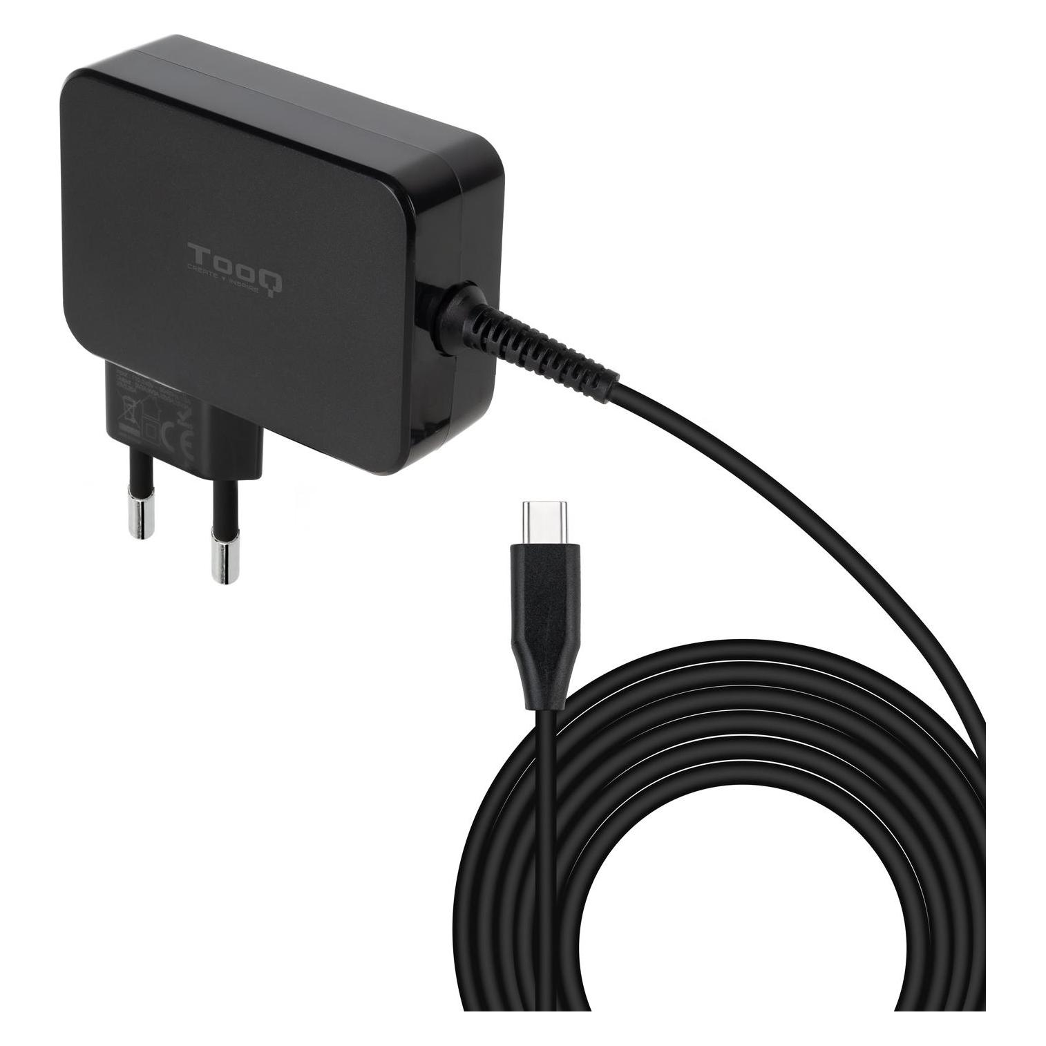 Tooq Technology Cargador Portatil Gan USB-C Pd 90w Negro (90 W) (TQLC-USBCGAN90PD)