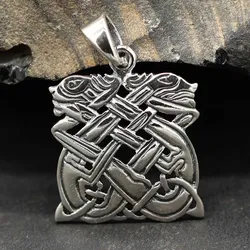 Drachensilber Keltische Hunde Anhänger 925 Silber ausgefallener Kelten Schmuck - Silber