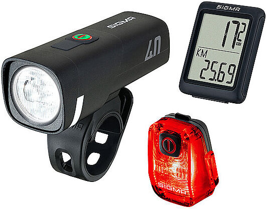 Sigma Fahrradset Ride Safe To School Bundle AURA 40, HIRO 10, BC 5.0 WR schwarz B