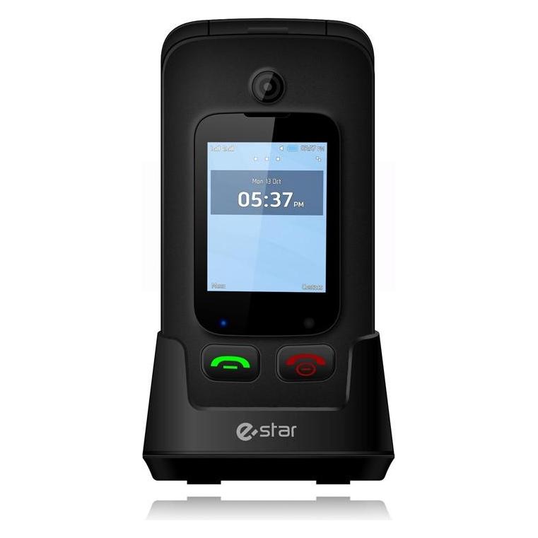 Estar Digni Flip by Clamshell Phone 2.4"+ 1.77"" Juodas (2.40") (DIGNIFLIPB)