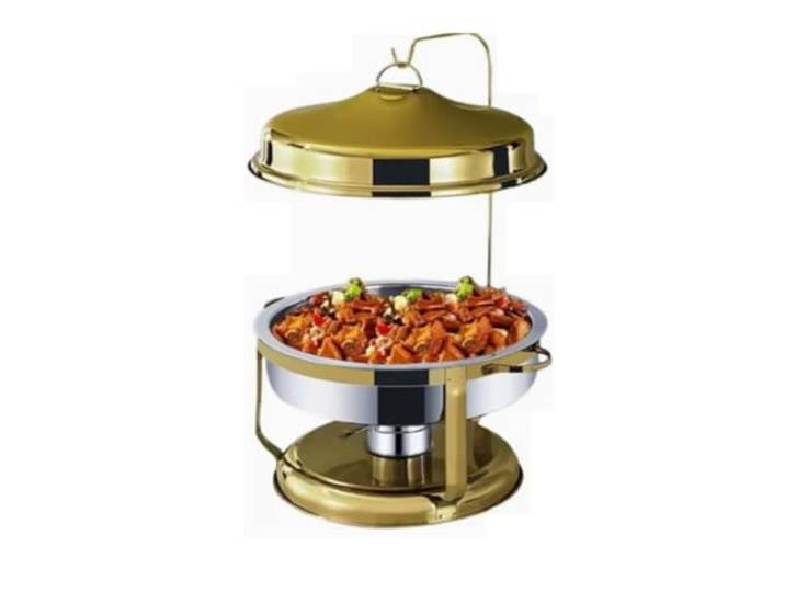 Rundes Buffet-Servier- und Stövchen-Set Buffetherd Chafing Dish Buffet-Set, Warmhaltetablett for Unterhaltung und Catering(9l)