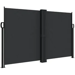 vidaXL Seitenmarkise Ausziehbar Schwarz 140x600 cm