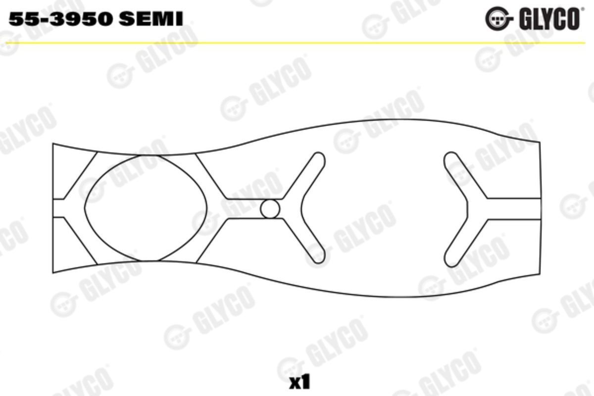 Coussinet de palier, bielle GLYCO 55-3950 SEMI