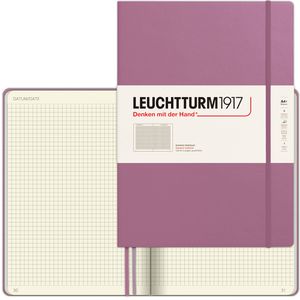 Leuchtturm1917 Notizbuch Master Slim, 372340, Karton Hardcover, Dusty Rose, 62 Blatt / 123 Seiten, 100 g/m², kariert, A4+