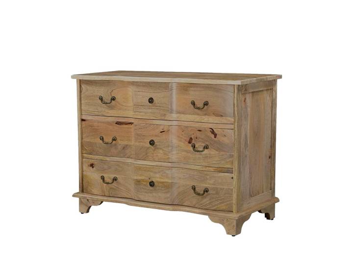 Kommode braun massiv ARZANO Mangoholz Schubladenkommode Antik Design