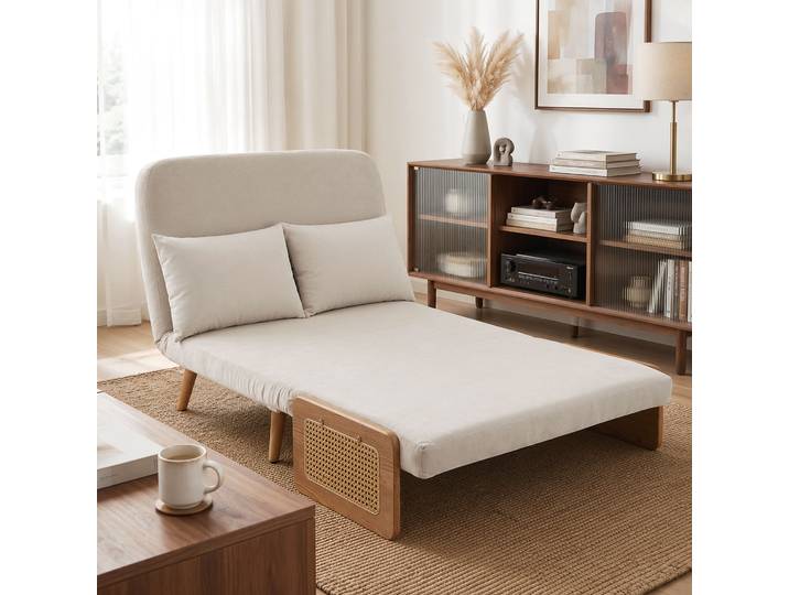 HOMCOM Canapé Convertible 2 Places Chenille 103cm Dossier Réglable