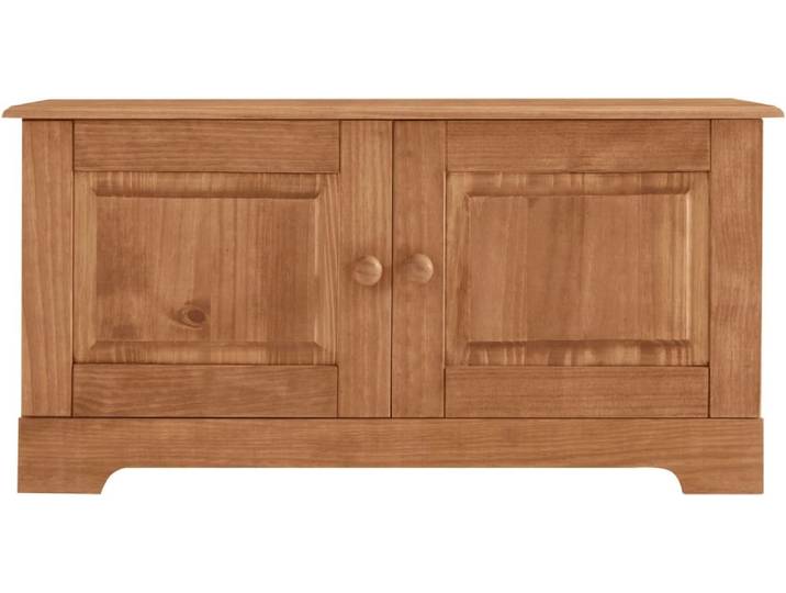 Banc avec 2 portes en pin ciré