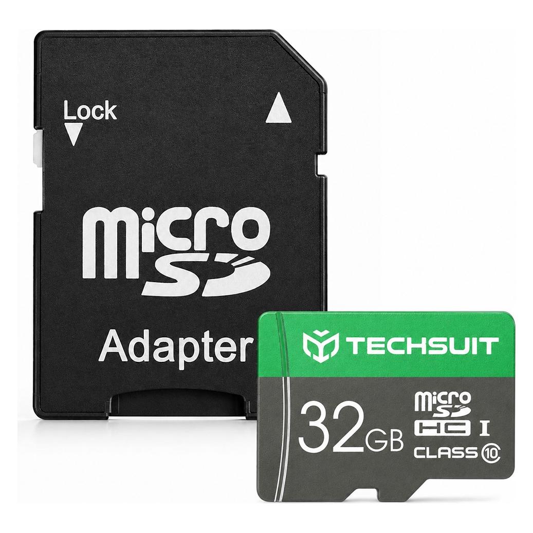 Techsuit - Memory Card THCM11 (THCM11832) - with Adapter, MicroSDHC, Class 10, 32GB - Green (32 GB, microSDHC) (59982768)