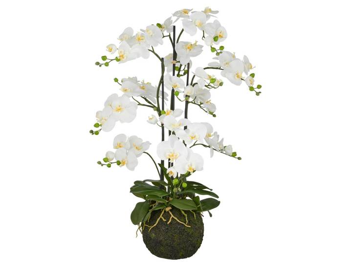 Kunstpflanze, Weiß, Kunststoff, 120 cm, Real-Touch-Oberfläche, Dekoration, Blumen & Blumentöpfe, Kunstpflanzen