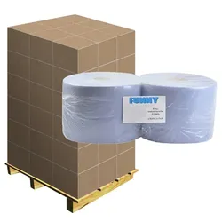 Putztuchrolle Recycling 2-lagig 360 m blau Palettenabgabe 36x36 cm, 1000 Abrisse/Rolle, 72 Rollen