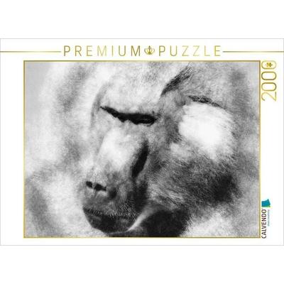 CALVENDO Puzzle Der Pavian 2000 Teile Puzzle quer | 2000 Teile Lege-Größe 90 × 67 cm Foto-Puzzle für glückliche Stunden