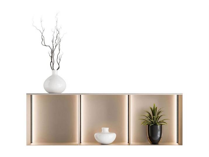 Lookway Regal QUADRO II aus Metall mit LED-Beleuchtung, 99x33x20 cm
