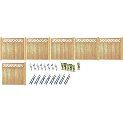 Sichtschutzelement TETZNER & JENTZSCH "COLUMBIA 4", beige (natur), H:180cm, Massivholz, Stahl, Zaunelemente, kesseldruckimprägniert