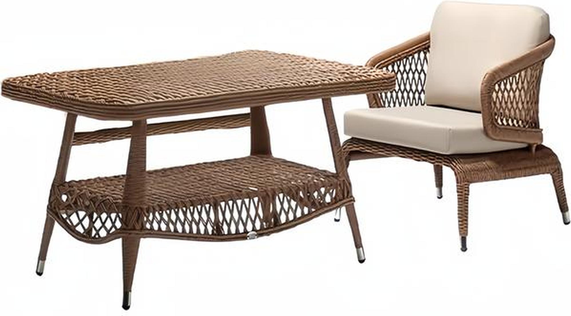 Gartenmöbel Sessel Braun Couchtisch Design Moderne 2tlg Möbel