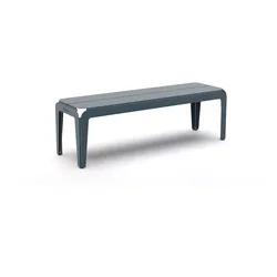 Bended bench / Outdoor Bank ohne Rückenlehne grau/blau