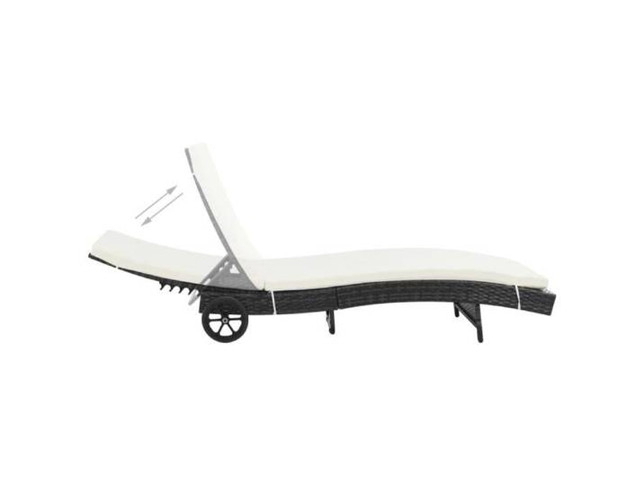 TRANSAT - UMR - Noir Chaise longue - avec roues et coussin Résine tressée Noir -[77L5O2]