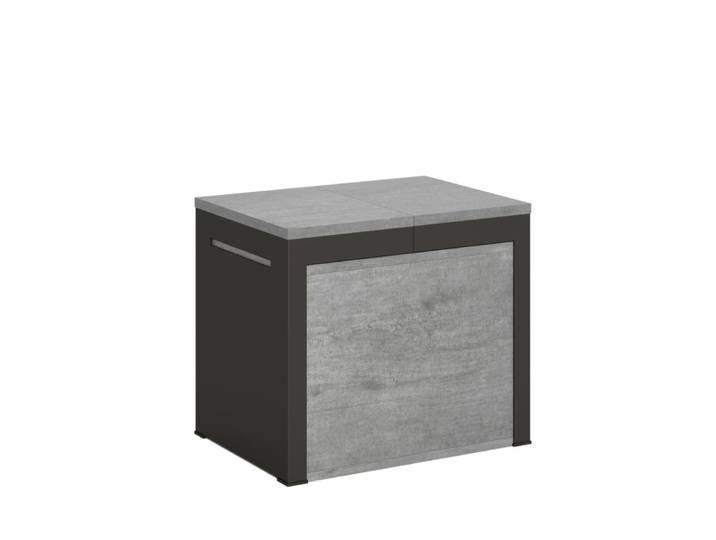 Banc extensible effet béton gris 55x40/305 cm