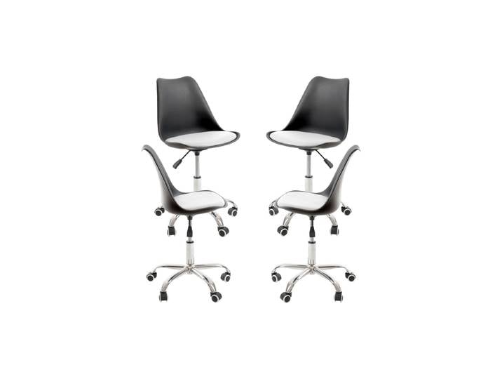 4er Set Neo Stühle - Schwarz und Weiß