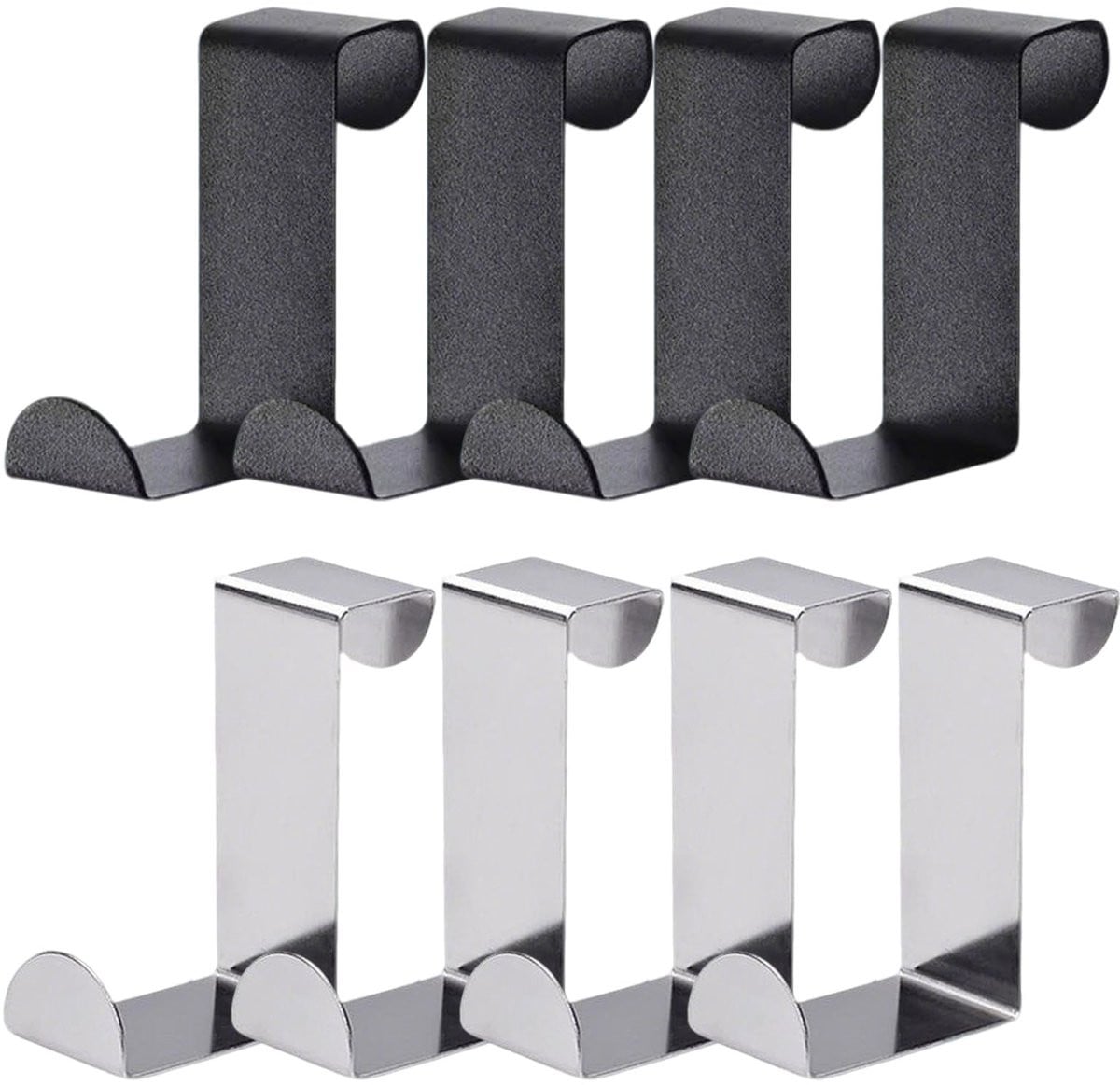 Dailygoods Deurhaken 8 Stuks - Roestvrij Staal - Z-vorm - Kapstok voor jassen, sleutels en paraplu's