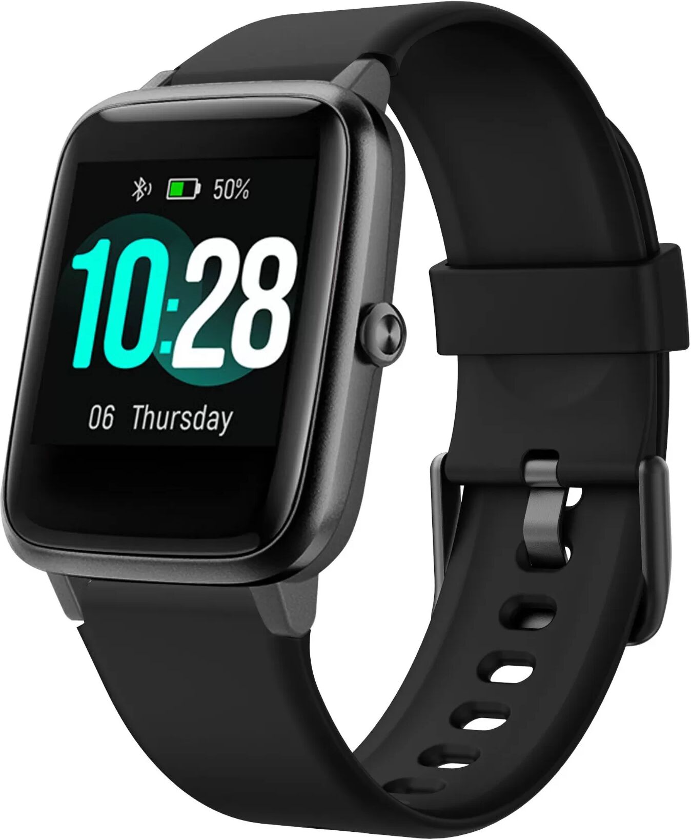 INF Ersatz-Silikonarmband kompatibel mit ID205L Noise ColorFit Pulse Smartwatch Schwarz
