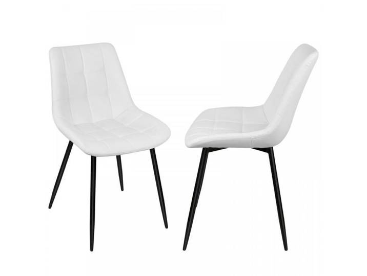 PEACHES chaise Lot de 2 chaises en PU Résistant à la flexion et au vieillissement Blanc
