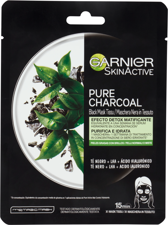 Garnier Maschera Tessuto  Nera 32g