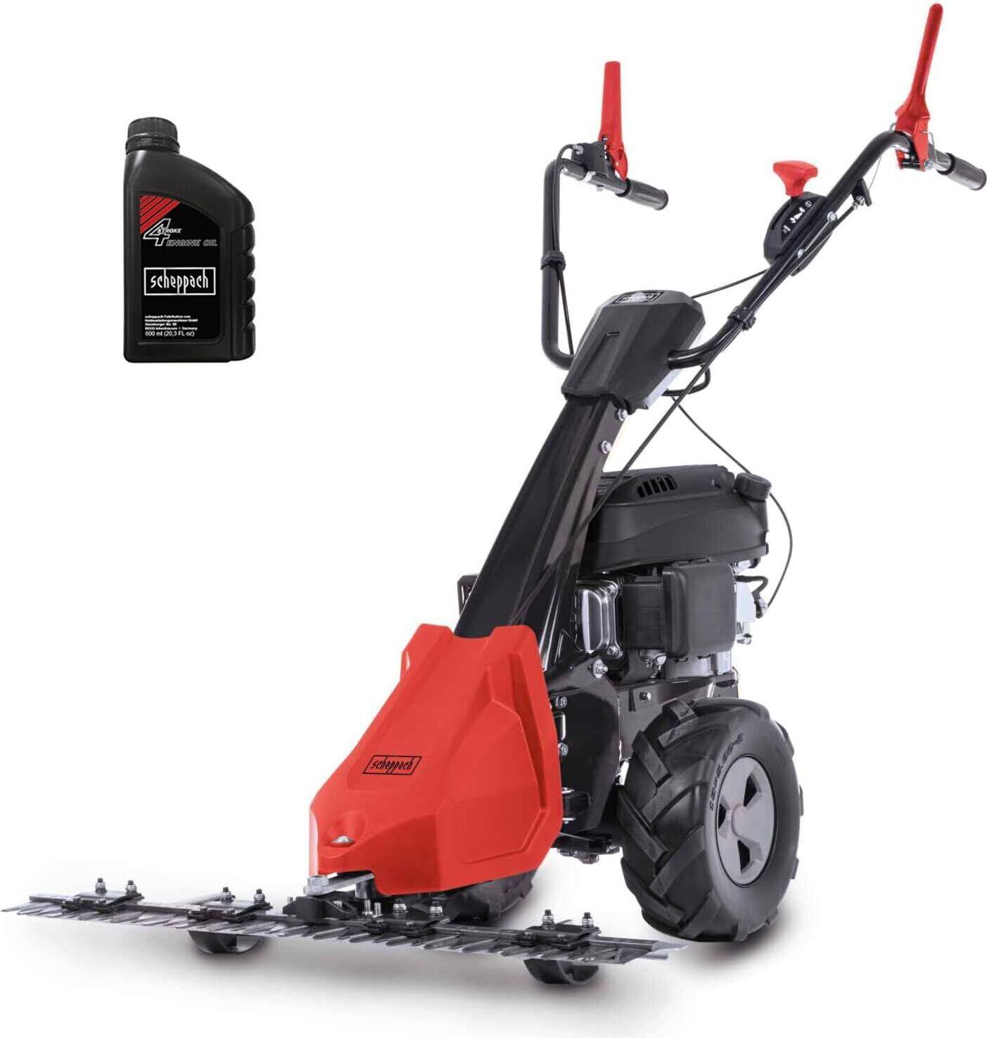 Scheppach Benzin Balkenmäher BMS196-88 | 880mm | 30-60mm | 5,7 PS / 196ccm | bis 3000m² | Radantrieb | Führungsholm 3 Höhen | Hochgrasmäher | inkl. Öl