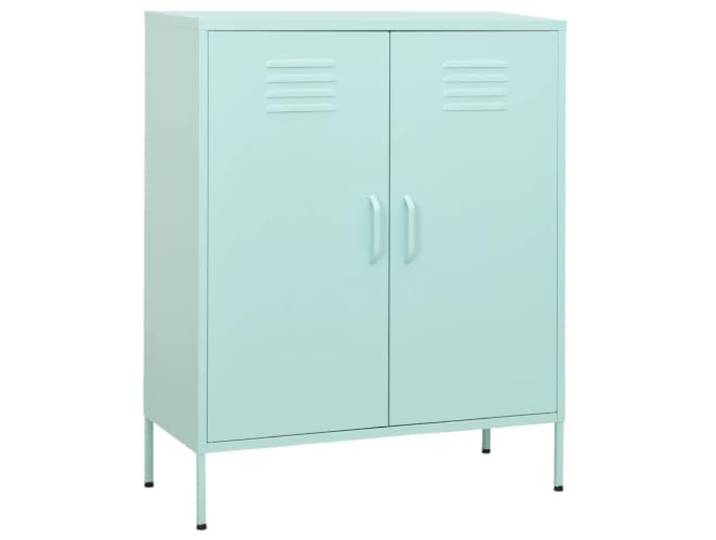 WXGTBKPR Metall Lagerschrank Minzgrün, Sideboard mit 2 Türen, Stahl Aufbewahrungsschrank 80x35x101,5 cm für Wohnzimmer Büro