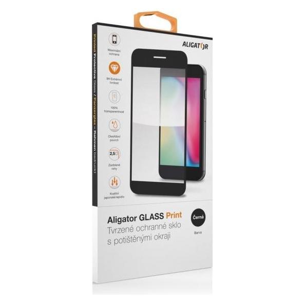 Aligator Ochranné tvrzené sklo GLASS PRINT, Xiaomi Redmi 10 (), Äerná, celoplošné lepení (1 Stk., Xiaomi Redmi 10) (GLP0191)