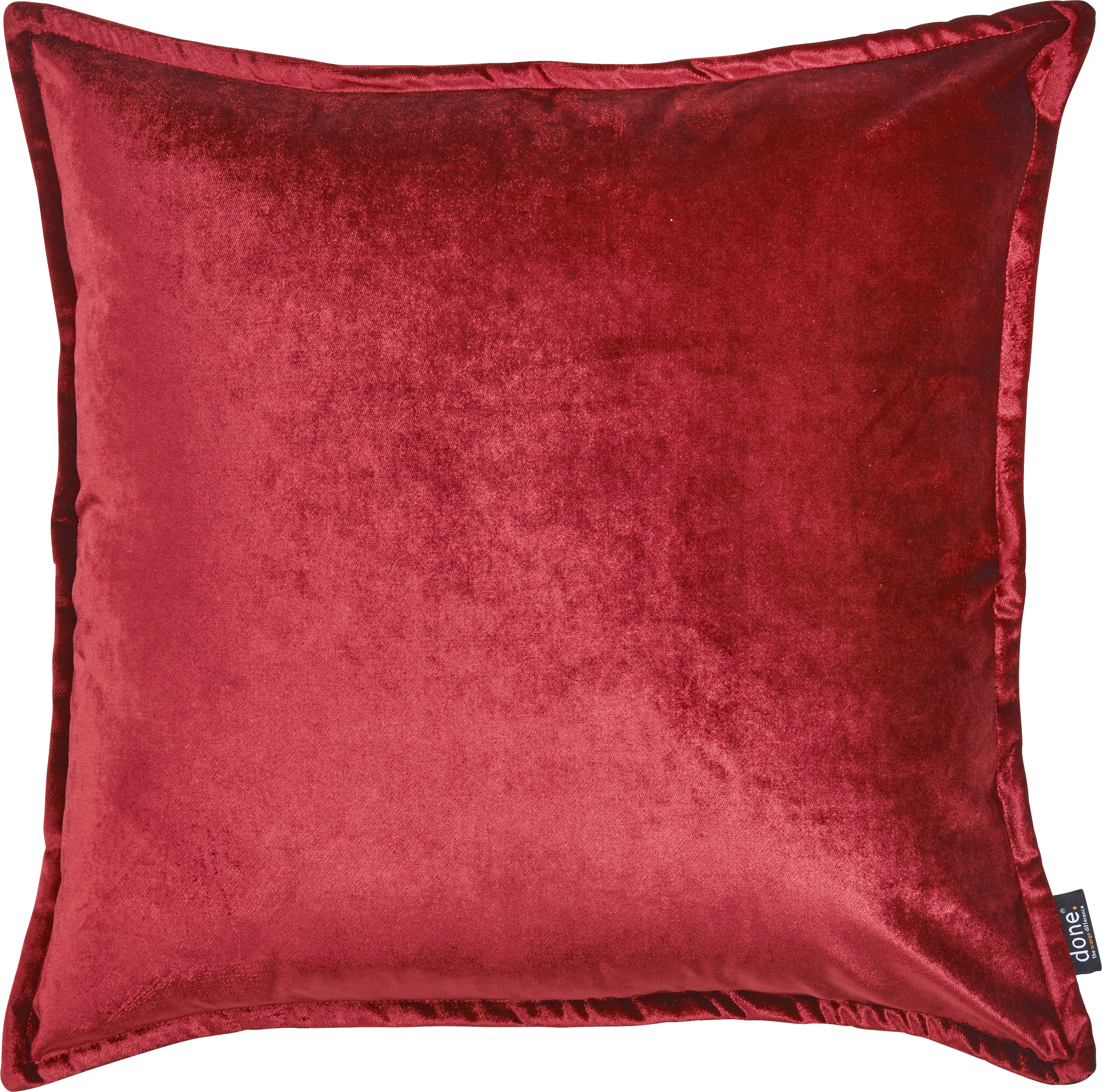 Dekokissen DONE. "Glam", rot (blutrot, unifarben), B:65cm L:65cm, Polyester, Dekokissen_Sitzkissen_Kissenhüllen, Dekokissen, unifarben, Reißverschluss, Kissenhülle ohne Füllung, 1 Stück