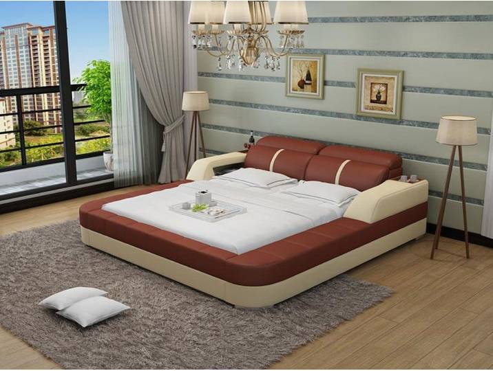 JVmoebel, Wasserbett Luxus Wasserbett im eleganten Leder-Design in Weiß und Schwarz, Made in Europa