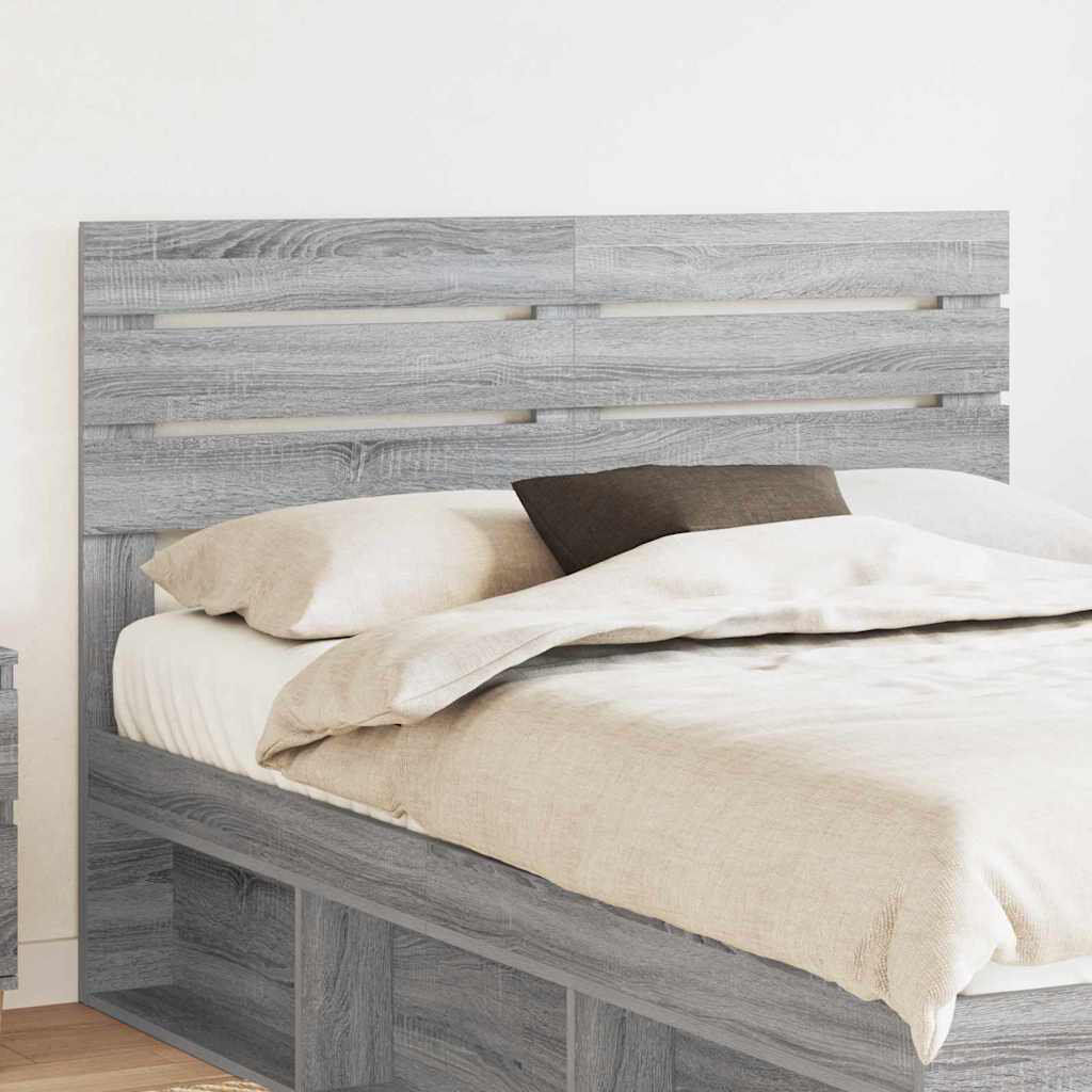Lily Manor Slat Headboard Grey Sonoma Queen