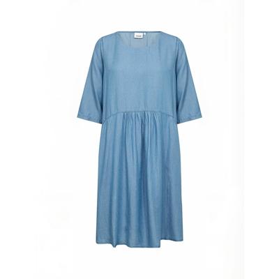 Jerseykleid WASABI CONCEPT "Wasabi Concept Dress WA-FLORA", Damen, Gr. 44, blau (2250 medium blau), Obermaterial: 100% Lyocell, Kleider Jerseykleid
