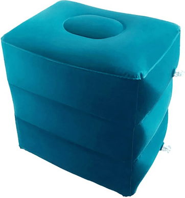 Inspire Essentials Inflatable Kids Airplane Footrest Travel Pillow Bed For Flights And Cars blue