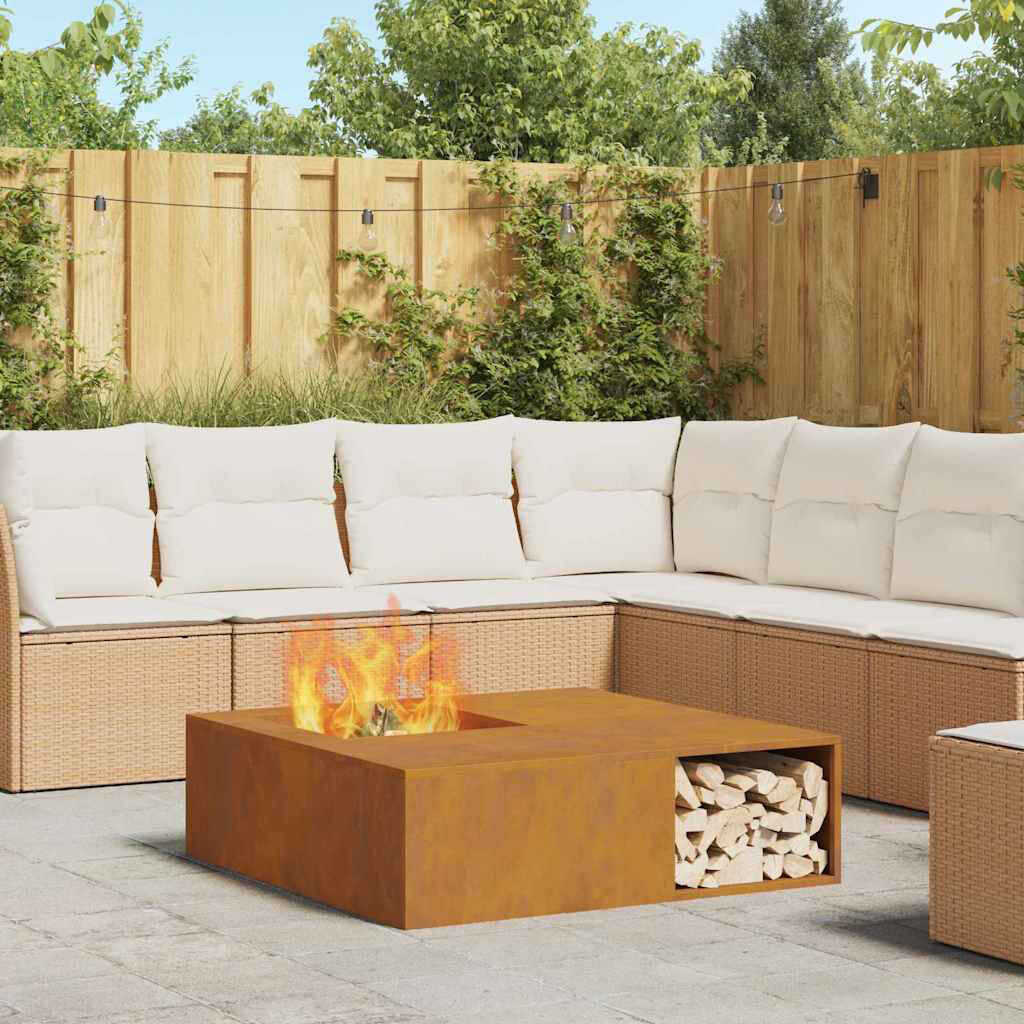 Ivy Bronx Outdoor Fire Pit Brown 30cm H X 100cm W X 100cm D