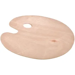 Malpalette Holz mit Griffloch - Mischtafel zum Mischen & Auftragen von Farbe - für Hobbykünstler & Kinder - 25x30cm Braun - viel Platz für Farbkombinationen
