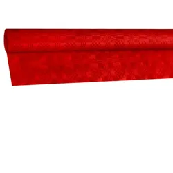 1-PACK Damasttischdecke Tischtuch aus Papier gerollt 1,20m x  8m rot