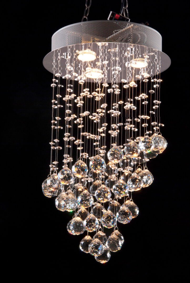 Rosdorf Park Schwartz 3-Light Crystal Chandelier Chrome 61cm H X 35cm W X 35cm D