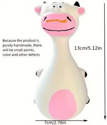 Inspire Curations SqueakySafari Latex Dog Chew Toy Elephant & Cow Edition white